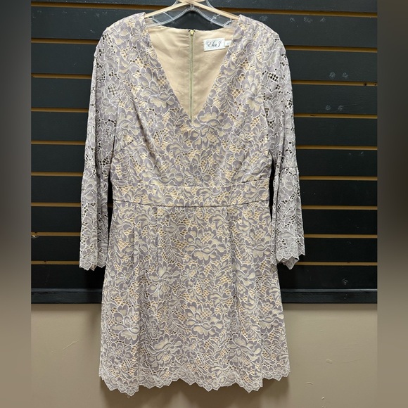 Elegant Lace Dress in Cream - Picture 1 of 4
